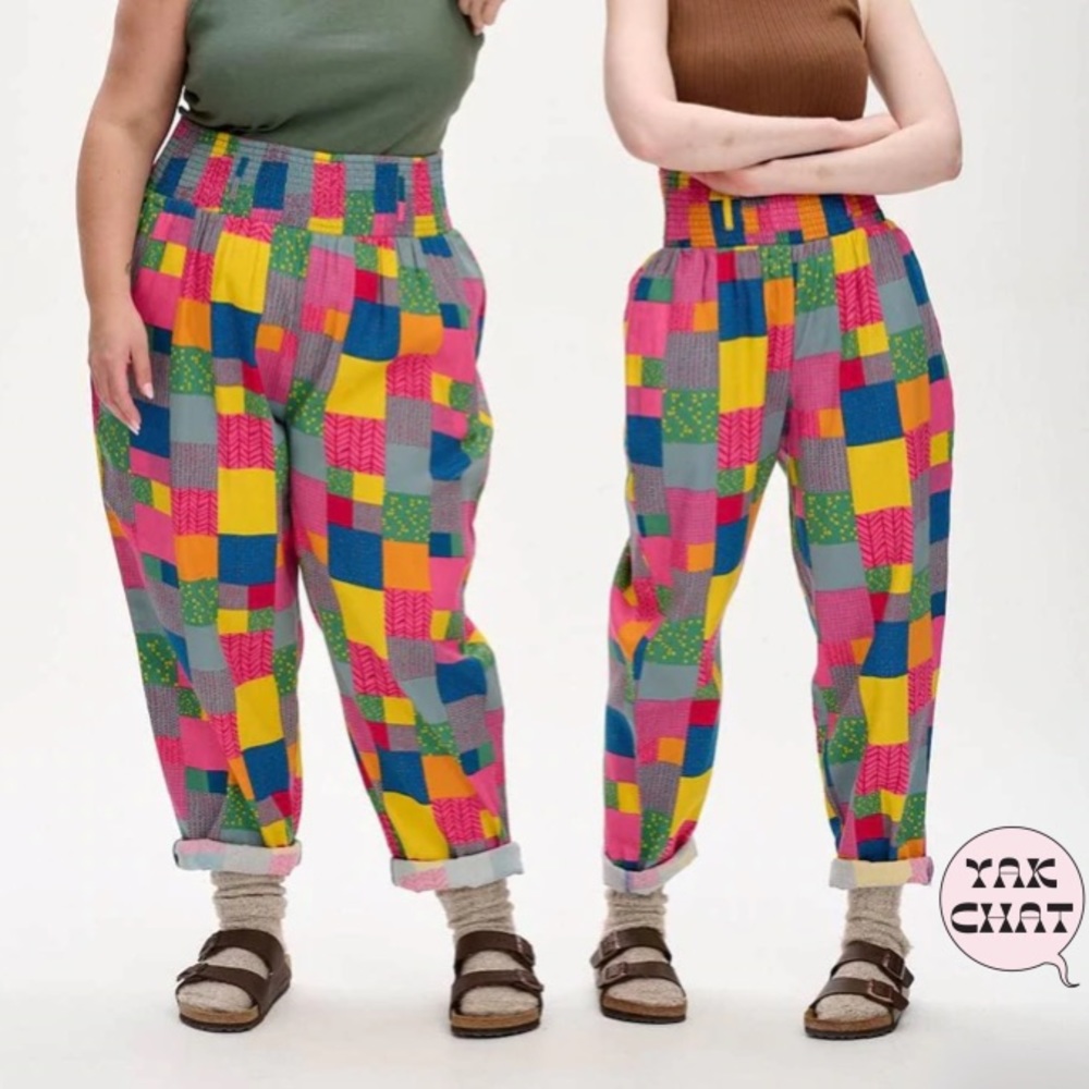 LUCY & YAK, L.E. Alexa Trousers in Perrie Patchwork NWT